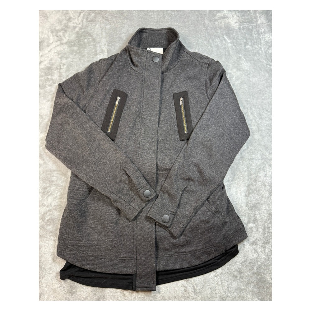 Cabi Love Collection Gray Knit Jacket Full Zip Moto Style Small‎ S